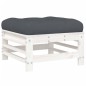 vidaXL Juego de muebles jardín 8 pzas y cojines madera maciza blanco vidaXL Juego de muebles jardín 8 pzas y cojines madera maciza blanco