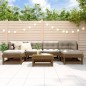 vidaXL Juego muebles jardín 7 pzas y cojines madera maciza marrón miel vidaXL Juego muebles jardín 7 pzas y cojines madera maciza marrón miel
