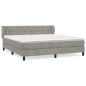vidaXL Cama box spring con colchón terciopelo gris claro 160x200 cm vidaXL Cama box spring con colchón terciopelo gris claro 160x200 cm