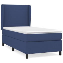 vidaXL Cama box spring con colchón tela azul 80x200 cm