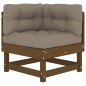 vidaXL Juego muebles jardín 7 pzas y cojines madera maciza marrón miel vidaXL Juego muebles jardín 7 pzas y cojines madera maciza marrón miel