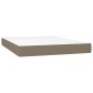 vidaXL Cama box spring con colchón tela gris taupe 140x200 cm vidaXL Cama box spring con colchón tela gris taupe 140x200 cm
