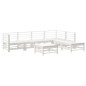 vidaXL Juego de muebles jardín 7 piezas y cojines madera maciza blanco vidaXL Juego de muebles jardín 7 piezas y cojines madera maciza blanco