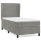 vidaXL Cama box spring con colchón terciopelo gris claro 80x200 cm vidaXL Cama box spring con colchón terciopelo gris claro 80x200 cm