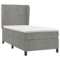 vidaXL Cama box spring con colchón terciopelo gris claro 80x200 cm vidaXL Cama box spring con colchón terciopelo gris claro 80x200 cm