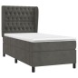 vidaXL Cama box spring con colchón terciopelo gris oscuro 90x200 cm