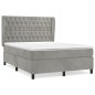 vidaXL Cama box spring con colchón terciopelo gris claro 140x200 cm vidaXL Cama box spring con colchón terciopelo gris claro 140x200 cm