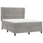 vidaXL Cama box spring con colchón terciopelo gris claro 140x200 cm vidaXL Cama box spring con colchón terciopelo gris claro 140x200 cm