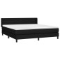 vidaXL Cama box spring con colchón tela negro 160x200 cm vidaXL Cama box spring con colchón tela negro 160x200 cm