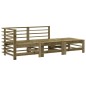 vidaXL Juego de sofás jardín 3 pzas y cojines madera pino impregnada vidaXL Juego de sofás jardín 3 pzas y cojines madera pino impregnada