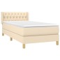 vidaXL Cama box spring con colchón tela color crema 100x200 cm vidaXL Cama box spring con colchón tela color crema 100x200 cm