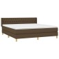 vidaXL Cama box spring con colchón tela marrón oscuro 180x200 cm vidaXL Cama box spring con colchón tela marrón oscuro 180x200 cm