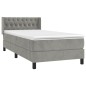vidaXL Cama box spring con colchón terciopelo gris claro 90x190 cm vidaXL Cama box spring con colchón terciopelo gris claro 90x190 cm
