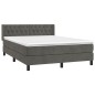 vidaXL Cama box spring con colchón terciopelo gris oscuro 140x190 cm vidaXL Cama box spring con colchón terciopelo gris oscuro 140x190 cm