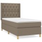 vidaXL Cama box spring con colchón tela gris taupe 80x200 cm vidaXL Cama box spring con colchón tela gris taupe 80x200 cm