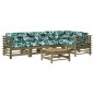 vidaXL Juego de muebles jardín 6 pzas y cojines madera pino impregnada vidaXL Juego de muebles jardín 6 pzas y cojines madera pino impregnada