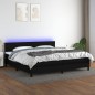 vidaXL Cama box spring colchón y luces LED tela negro 200x200 cm vidaXL Cama box spring colchón y luces LED tela negro 200x200 cm