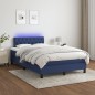 vidaXL Cama box spring con colchón y LED tela azul 120x200 cm vidaXL Cama box spring con colchón y LED tela azul 120x200 cm