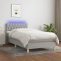 vidaXL Cama box spring con colchón tela y LED gris claro 100x200 cm vidaXL Cama box spring con colchón tela y LED gris claro 100x200 cm