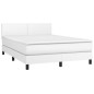 vidaXL Cama box spring colchón y LED cuero sintético blanco 140x190 cm vidaXL Cama box spring colchón y LED cuero sintético blanco 140x190 cm
