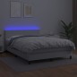 vidaXL Cama box spring colchón y LED cuero sintético blanco 140x190 cm vidaXL Cama box spring colchón y LED cuero sintético blanco 140x190 cm