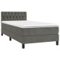 vidaXL Cama box spring colchón y LED terciopelo gris oscuro 90x190 cm vidaXL Cama box spring colchón y LED terciopelo gris oscuro 90x190 cm