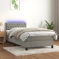 vidaXL Cama box spring colchón y LED terciopelo gris claro 90x200 cm vidaXL Cama box spring colchón y LED terciopelo gris claro 90x200 cm