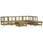 vidaXL Juego de muebles jardín 7 pzas y cojines madera pino impregnada