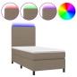 vidaXL Cama box spring colchón y luces LED gris taupe 80x200 cm vidaXL Cama box spring colchón y luces LED gris taupe 80x200 cm