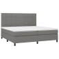 vidaXL Cama box spring colchón y luces LED tela gris claro 200x200 cm vidaXL Cama box spring colchón y luces LED tela gris claro 200x200 cm