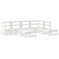 vidaXL Juego de muebles jardín 7 piezas y cojines madera maciza blanco vidaXL Juego de muebles jardín 7 piezas y cojines madera maciza blanco