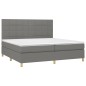 vidaXL Cama box spring colchón y luces LED tela gris claro 200x200 cm