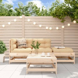 vidaXL Juego de muebles de jardín 4 piezas y cojines madera maciza