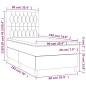 vidaXL Cama box spring colchón y luces LED tela color crema 90x190 cm vidaXL Cama box spring colchón y luces LED tela color crema 90x190 cm
