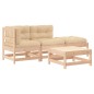 vidaXL Juego de muebles de jardín 4 piezas y cojines madera maciza