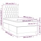 vidaXL Cama box spring colchón luces LED tela marrón oscuro 100x200cm vidaXL Cama box spring colchón luces LED tela marrón oscuro 100x200cm