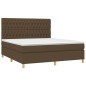 vidaXL Cama box spring colchón luces LED tela marrón oscuro 180x200cm vidaXL Cama box spring colchón luces LED tela marrón oscuro 180x200cm