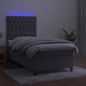 vidaXL Cama box spring colchón y LED terciopelo gris claro 80x200 cm vidaXL Cama box spring colchón y LED terciopelo gris claro 80x200 cm