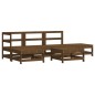 vidaXL Juego muebles jardín 6 pzas y cojines madera maciza marrón miel vidaXL Juego muebles jardín 6 pzas y cojines madera maciza marrón miel