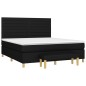 vidaXL Cama box spring con colchón tela negro 160x200 cm vidaXL Cama box spring con colchón tela negro 160x200 cm