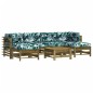 vidaXL Juego de muebles jardín 7 pzas y cojines madera pino impregnada vidaXL Juego de muebles jardín 7 pzas y cojines madera pino impregnada