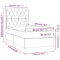 vidaXL Cama box spring colchón y luces LED tela crema 80x200 cm vidaXL Cama box spring colchón y luces LED tela crema 80x200 cm