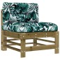 vidaXL Juego de muebles jardín 7 pzas y cojines madera pino impregnada vidaXL Juego de muebles jardín 7 pzas y cojines madera pino impregnada