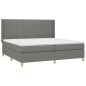 vidaXL Cama box spring colchón y luces LED tela gris claro 200x200 cm