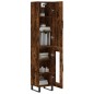 vidaXL Aparador de madera contrachapada roble ahumado 34,5x34x180 cm vidaXL Aparador de madera contrachapada roble ahumado 34,5x34x180 cm
