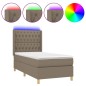 vidaXL Cama box spring colchón y luces LED tela gris taupe 90x190 cm vidaXL Cama box spring colchón y luces LED tela gris taupe 90x190 cm