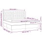 vidaXL Cama box spring colchón y luces LED tela crema 200x200 cm vidaXL Cama box spring colchón y luces LED tela crema 200x200 cm
