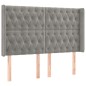 vidaXL Cama box spring colchón y LED terciopelo gris claro 140x200 cm