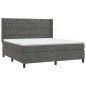 vidaXL Cama box spring colchón y LED terciopelo gris oscuro 180x200 cm