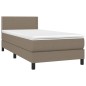 vidaXL Cama box spring con colchón tela gris taupe 80x200 cm vidaXL Cama box spring con colchón tela gris taupe 80x200 cm